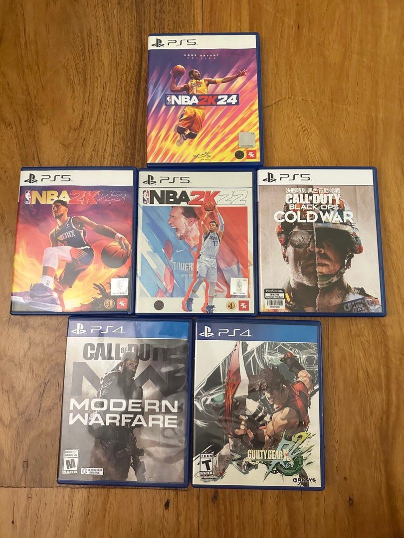 PS4 and PS5 Games (Category: PlayStation) located in Pasig City. Submitted by caitlinbuys (Listing ID 1336018457, Image 1). Description: NBA 2K24: P1000 (PS5) ❌ COD Black Ops, Modern Warfare, NBA 2K22 & 2K23, Guilty Gear MOP: Gcash, BPI MOD: J&T, GGX, SDD.