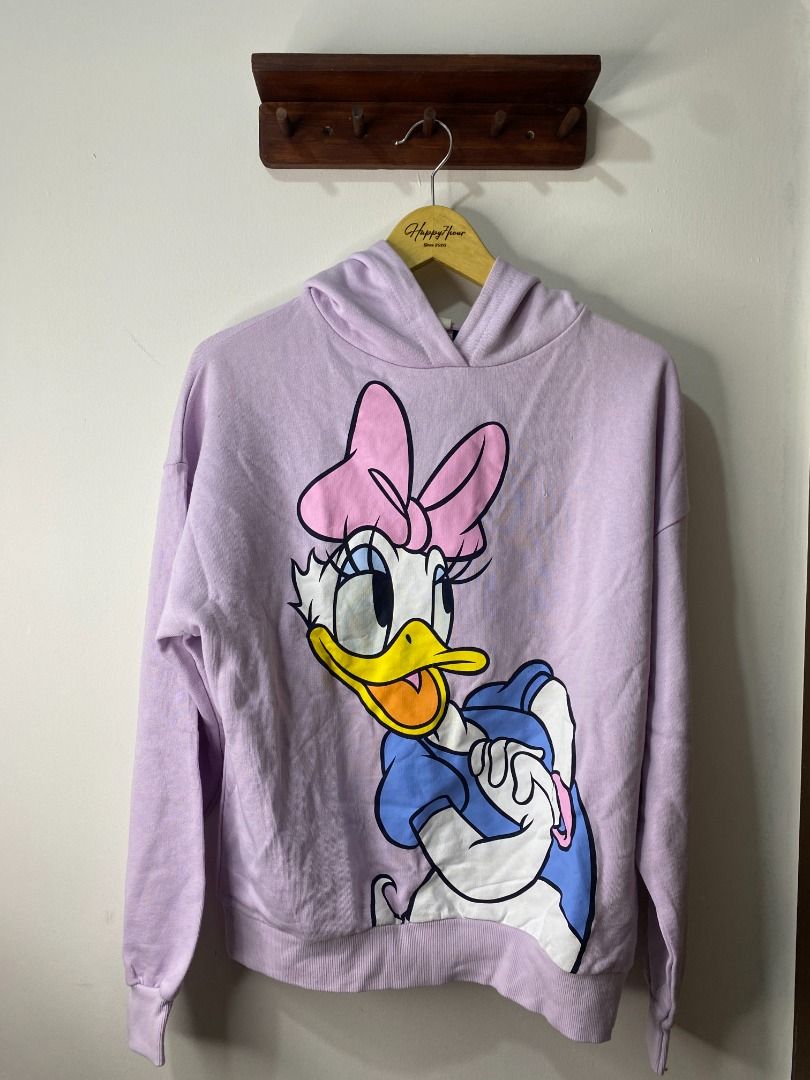 PULL BEAR DAISY DUCK LILAC HOODIE Fesyen Wanita Pakaian Wanita Baju Luaran di Carousell