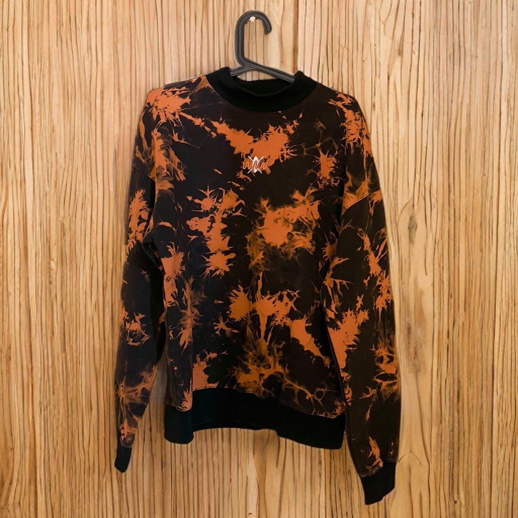 Rare PewDiePie Daily Paper Orange Tie Dye Crewneck Sweatshirt Featured in Minecraft LWIAY Meme Review Congratulations MV