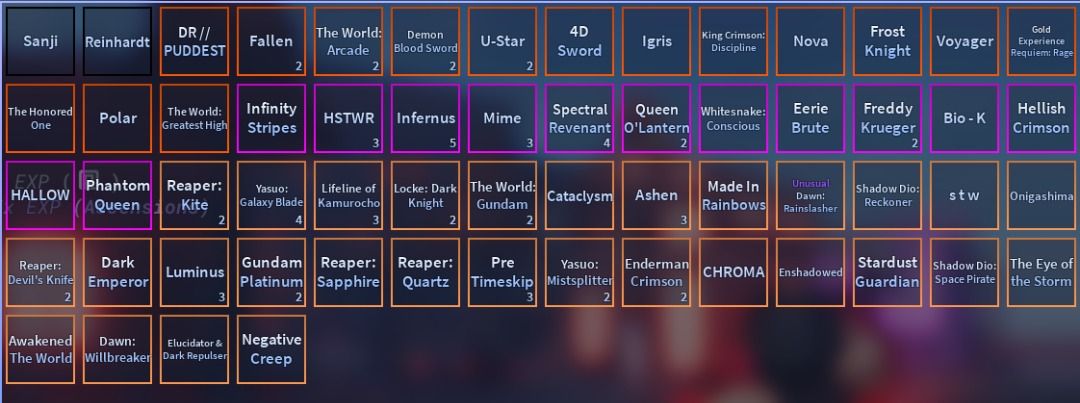 Roblox A Universal Time (AUT) Skins + Items, Video Gaming, Gaming ...