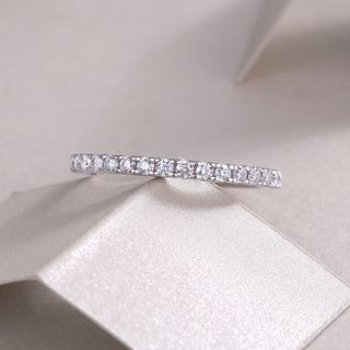 『順豐快遞免運』莫桑石排戒S925純銀鑽石戒指 Moissanite Diamond White Gold Plated 925 Sterling Silver Ring64242127500033110