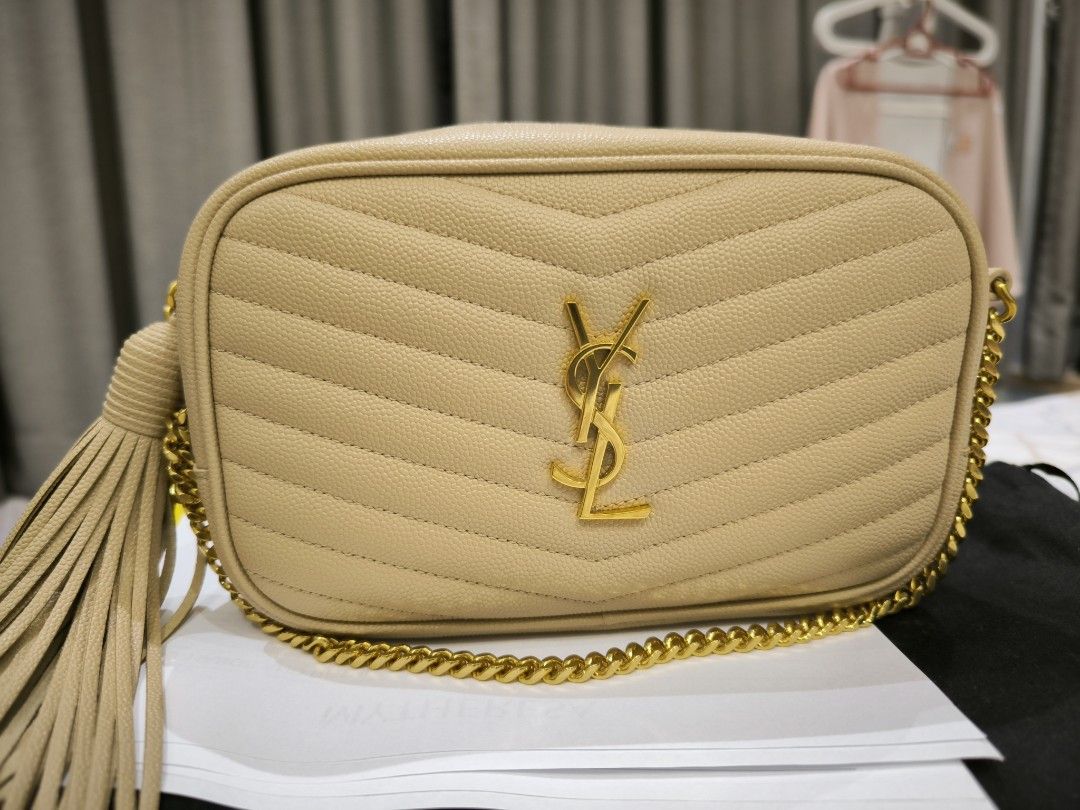 Saint Laurent YSL Lou Mini Camera Crossbody Bag Beige with Tassel Luxury Bags Wallets on Carousell