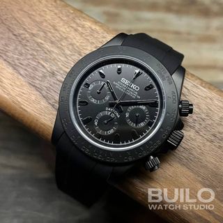 Seiko mod 精工改裝錶 啞黑陶瓷圈三針計時款 地通拿 daytona64234157251969110