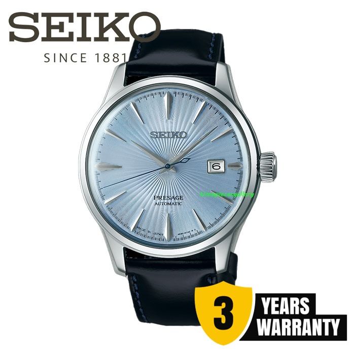 Seiko SRPB43 Presage Cocktail Time Ice Blue Dial Automatic Leather Watch SRPB43J1 Men s Fashion Watches Accessories Watches on Carousell