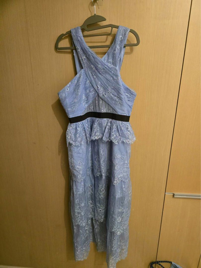 Self portrait cross front fine lace dress on sale