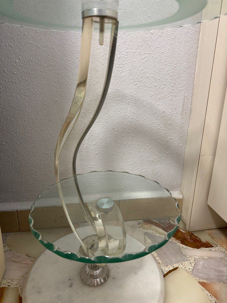 Side Table (Category: Tables & Sets) located in Singapore. Submitted by shoelchen (Listing ID 1336144915, Image 3). Description: Glass top, 2 tier .