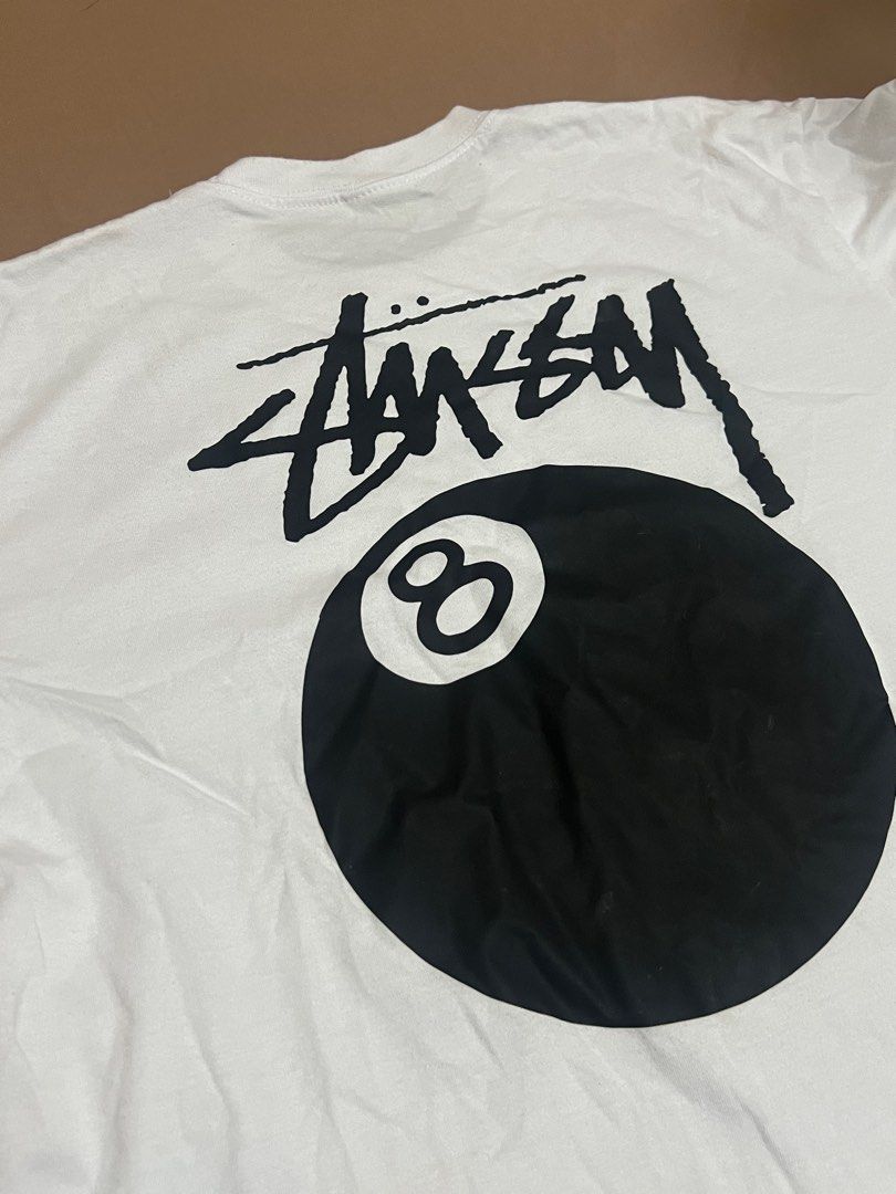 STUSSY 8 BALL WHITE TEE SHIRT (Category: Tshirts & Polo Shirts ) located in Mabalacat. Submitted by redclutters (Listing ID 1336029968, Image 1). Description: - fixed price (₱350) - good condition Measurements: MEDIUM Chest - 19.5 inches Length - 26 inches.
