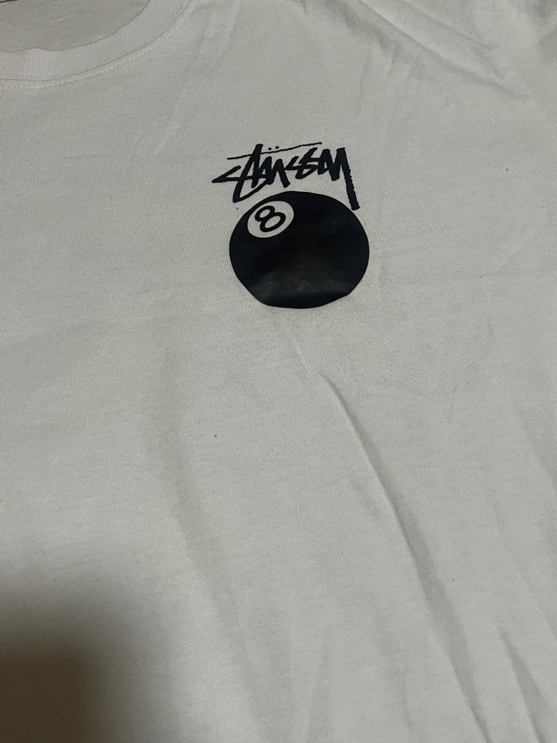 STUSSY 8 BALL WHITE TEE SHIRT (Category: Tshirts & Polo Shirts ) located in Mabalacat. Submitted by redclutters (Listing ID 1336029968, Image 2). Description: - fixed price (₱350) - good condition Measurements: MEDIUM Chest - 19.5 inches Length - 26 inches.