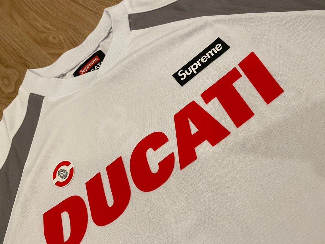 Supreme x Ducati Soccer Jersey White, Men's Fashion, Tops & Sets