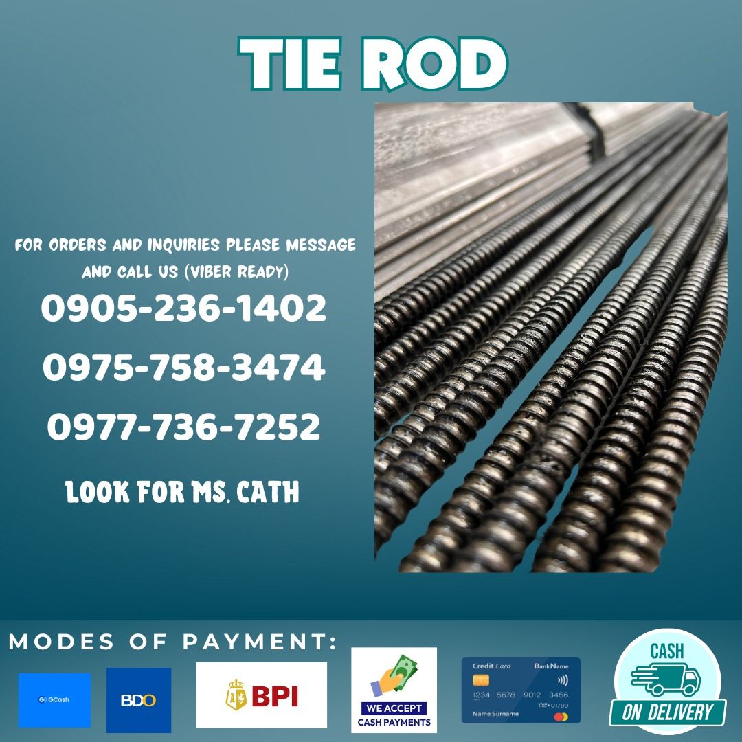 TIE ROD (Category: Construction & Building Materials) located in Manila. Submitted by cathvesta_sales (Listing ID 1336035052, Image 1). Description: .