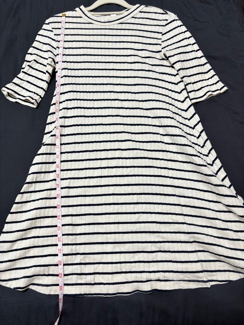 Uniqlo A-line Dress (Category: Dresses) located in Manila. Submitted by thestylishtrunk (Listing ID 1336066184, Image 3). Description: Uniqlo Stripes A-line dress Sold out in stores already Size Small in tag but can fit up to Medium No when worn photo RFS: decluttering.