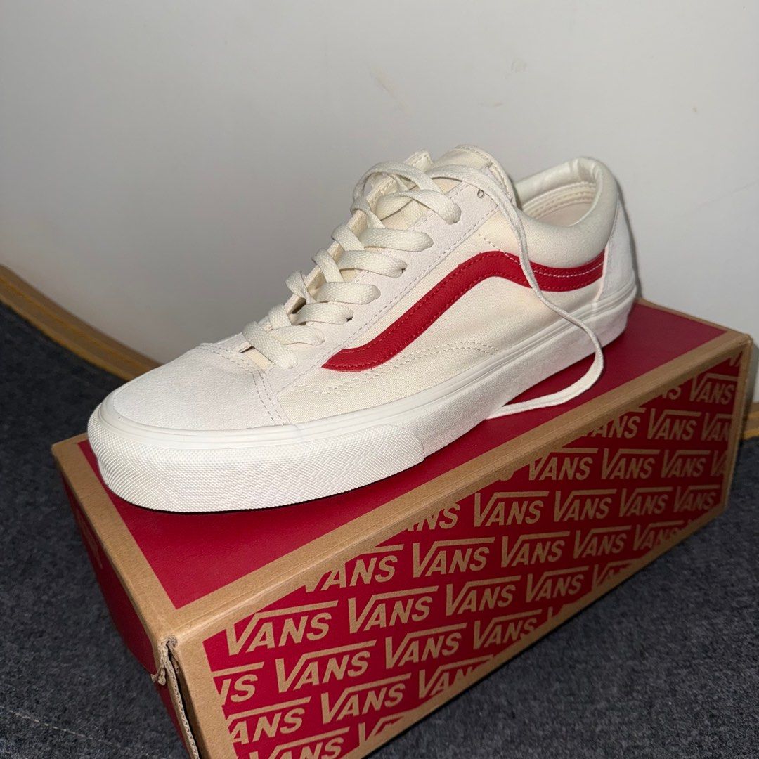 Vans old skool marshmallow racing red on sale