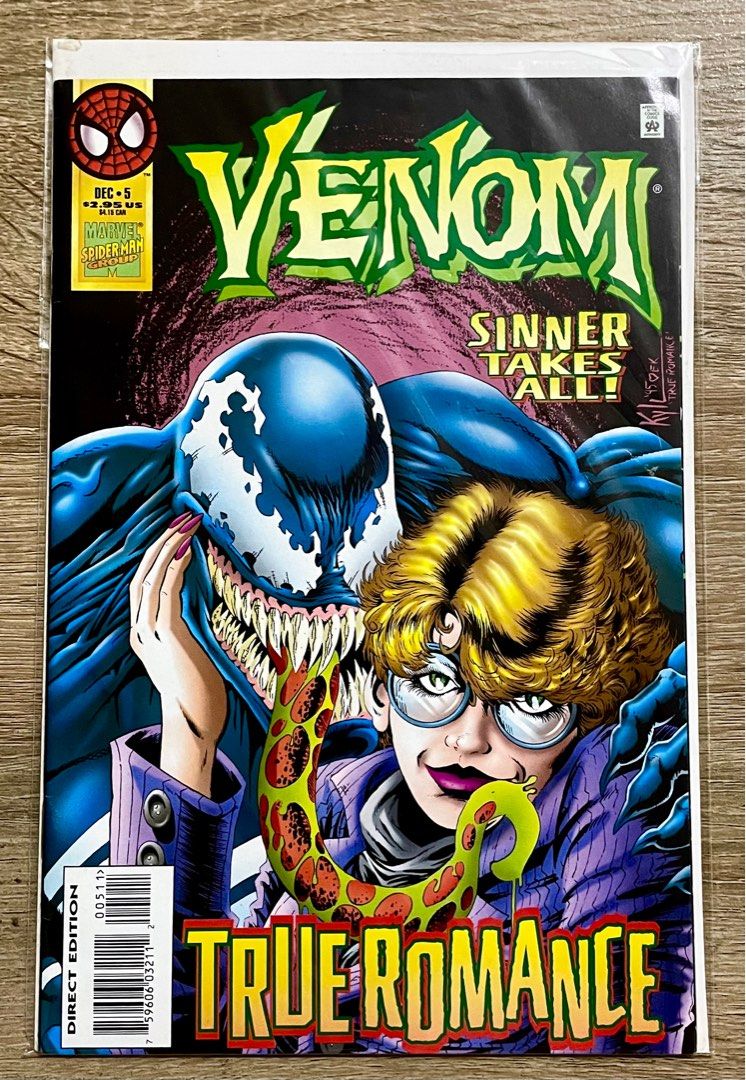 Venom: Sinner Takes All #5 1995 Marvel Comics 2nd She-Venom (Category: Comics & Manga) located in Bacoor. Submitted by baldurog (Listing ID 1336078004, Image 1). Description: Comics in F-VF Condition Posted actual picture Prices are fixed Payment : Gcash Delivery or shipping only delivery : Lalamove Shipping : J&T Location: Molino3 Bacoor Cavite PM if interested .