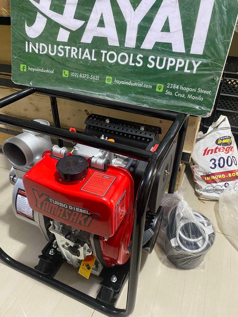 YAMASAKI DIESEL WATER PUMP (Category: Construction Tools & Equipment) located in Caloocan City. Submitted by joven_hayai (Listing ID 1336033007, Image 3). Description: Item: Yamasaki Diesel Water Pump Specs: 3x3 8hp HAYAI INDUSTRIAL TOOLS SUPPLY 📍Pin loc: Hayai Industrial Tools Supply 2384 Isagani Street, Sta. Cruz, Manila At Hayai Industrial Tools Supply, we’re more than just fast. For assistance with your industrial, hardware, and construction