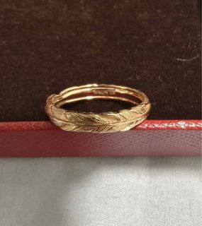 周生生珠寶專櫃chowsangsang jewelry 18K Rose gold ring玫瑰金14號愛情密語系列羽毛戒指64243208197379110