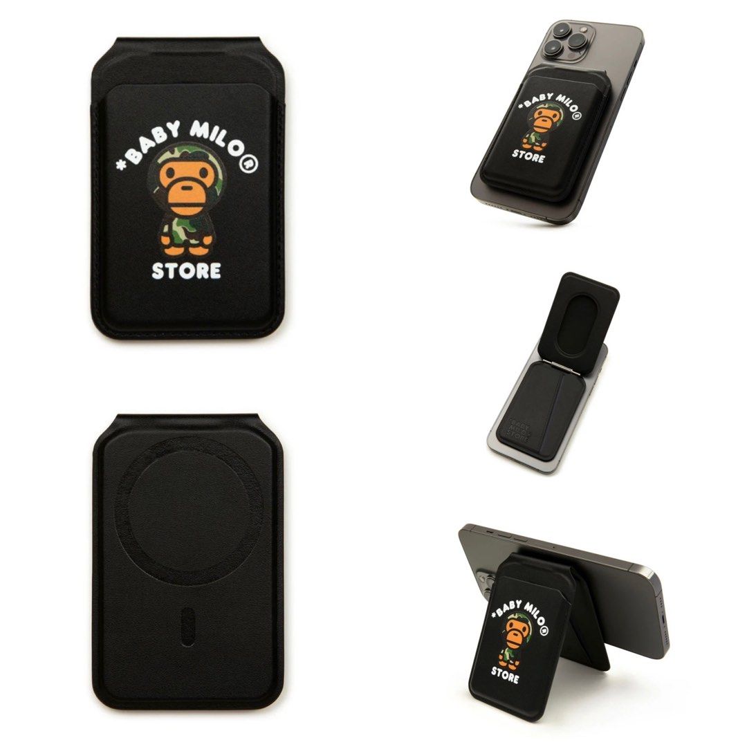 【A BATHING APE】 BAPE Baby Milo MagSafe Card Holder Black BAPE Black Baby Milo MagSafe Card Holder A Bathing Ape