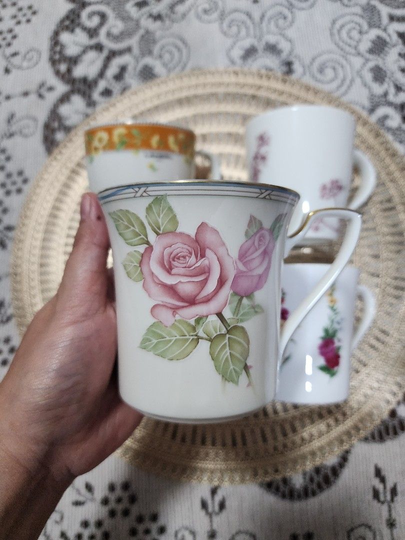 Branded Japan Mugs - per piece (Category: Coffee & Tea Tableware) located in Quezon City. Submitted by senyoramaria (Listing ID 1336222337, Image 3). Description: Branded Japan Mugs Noritake - Php350 Hanae Mori - Php300 Lancel - Php300 Adam & Eve - Php300.