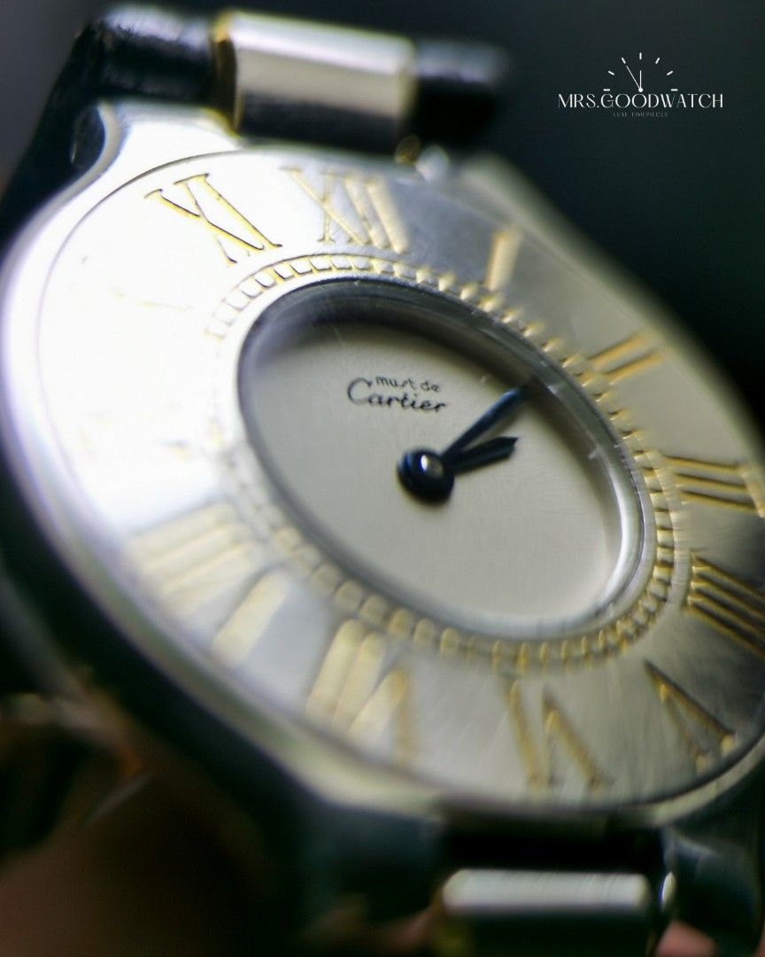 Cartier 21 Must De Cartier (Category: Luxury Watches) located in Manila. Submitted by jajajansen (Listing ID 1336308943, Image 3). Description: This is why you need this Cartier Must 21✨ Must see. Must Have. Must 21 Model: Cartier 21 Must de Cartier Size: 28mm Movement: Swiss Quartz Display: Cream dial, blue steel hands, sapphire cabochon crown, Yellow gold Roman numeral hour markers at Bezel Material: Stainless Steel, Goldplated, cartier leather