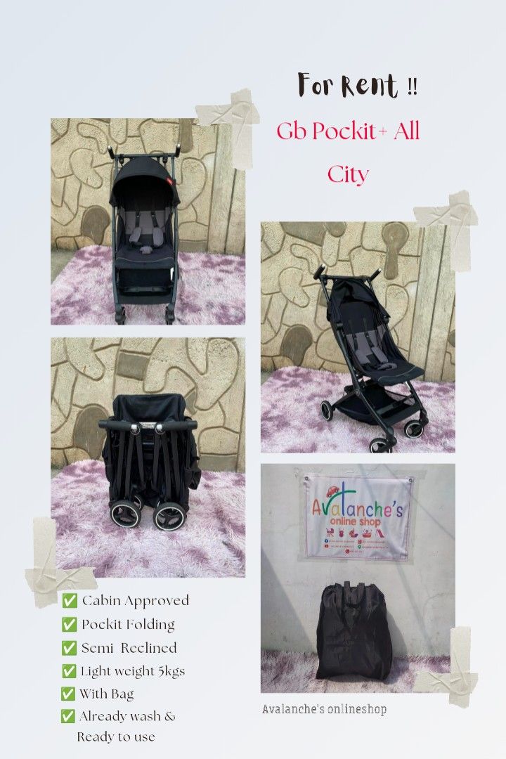 GB POCKIT+ ALL CITY FOR RENT (Category: Strollers) located in Manila. Submitted by billymharrubio17 (Listing ID 1320166719, Image 1). Description: ✅FOR RENT: GB POCKIT+ ALL CITY 📸WE CAN SEND FULL DETAILED VIDEO 📍LOCATION : VALENZUELA CITY 🚶OPEN FOR WALK - IN 🤝PWDENG PICK - UP 🛵 DELIVER VIA: LALAMOVE.