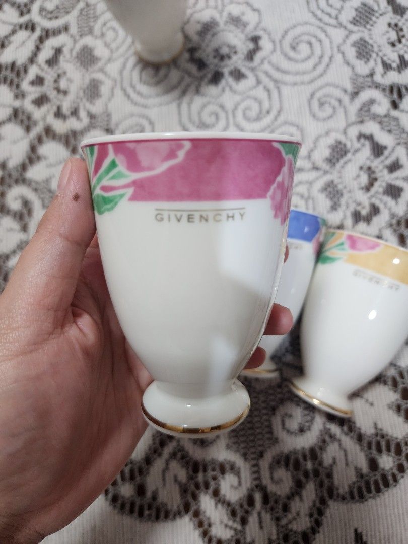 SALE❗️GIVENCHY Footed Cups - 4 pcs (Category: Coffee & Tea Tableware) located in Quezon City. Submitted by senyoramaria (Listing ID 1336215565, Image 3). Description: GIVENCHY Paris by Yamaka International 4 pcs Footed Cups Gold intact except for yellow (with minimal gold rubs, please check last photo)..