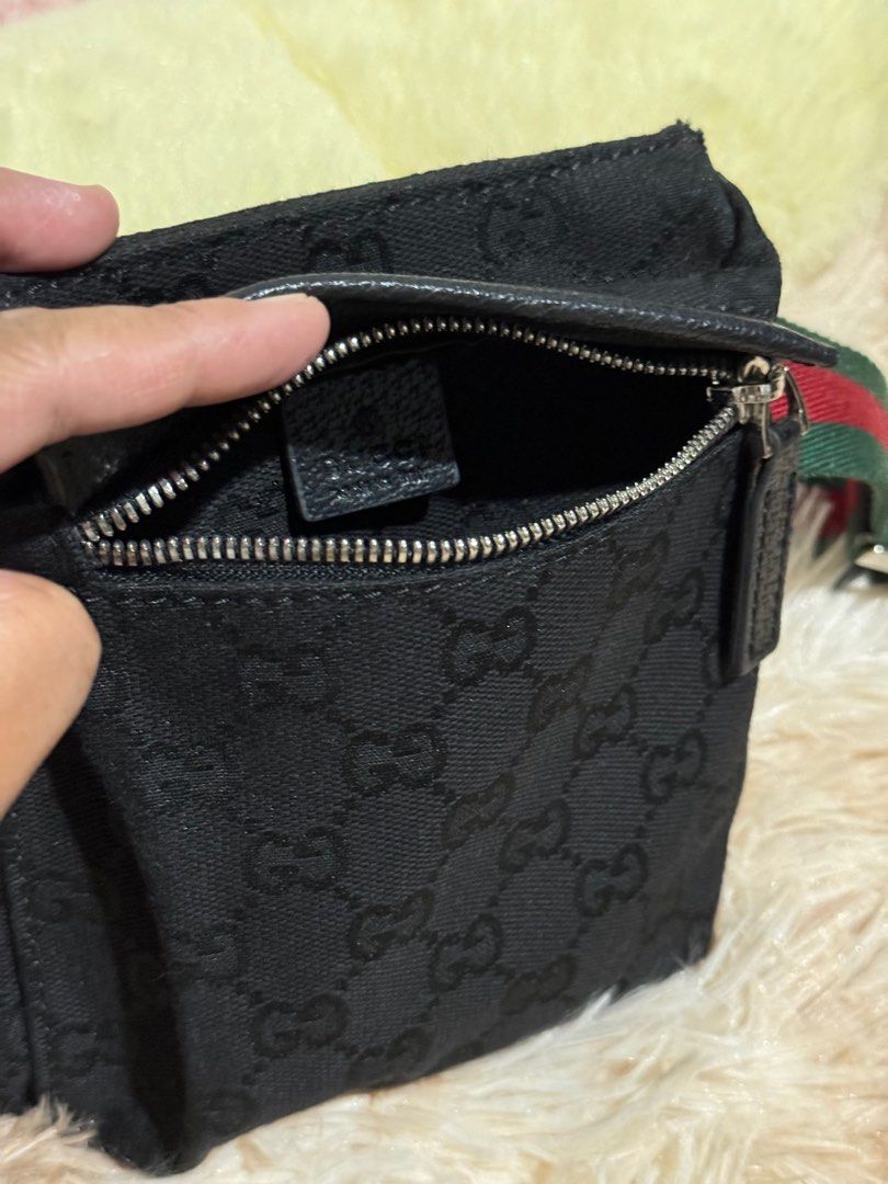 GUCCI GG Canvas Waist Pouch Shoulder Bum Bag Belt Bag Black Leather Luxury Bags Wallets on Carousell
