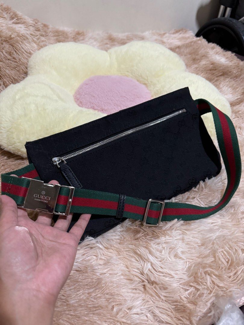 GUCCI GG Canvas Waist Pouch Shoulder Bum Bag Belt Bag Black Leather Luxury Bags Wallets on Carousell