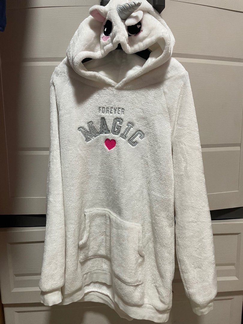 H M white unicorn hoodie for girls
