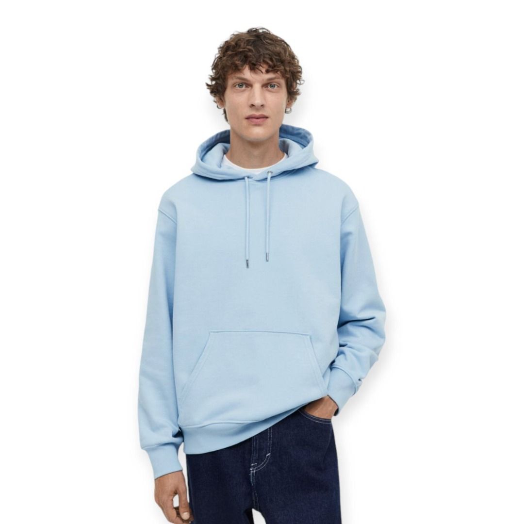 Hoodie H M Sweater Hodie Polos Original Blue Fesyen Pria Pakaian Atasan di Carousell