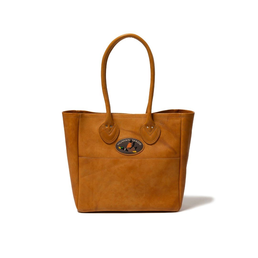 【F】Human Made Leather Tote Bag HUMAN MADE LEATHER TOTE - BROWN / F - HM28GD021BW9, 名牌
