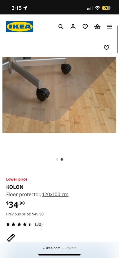 Ikea KOLONcomputer chair floor protector