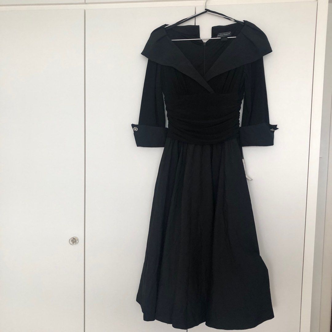 BNWT JESSICA HOWARD Jersey/Taffeta 3/4 Sleeve Portrait Collar