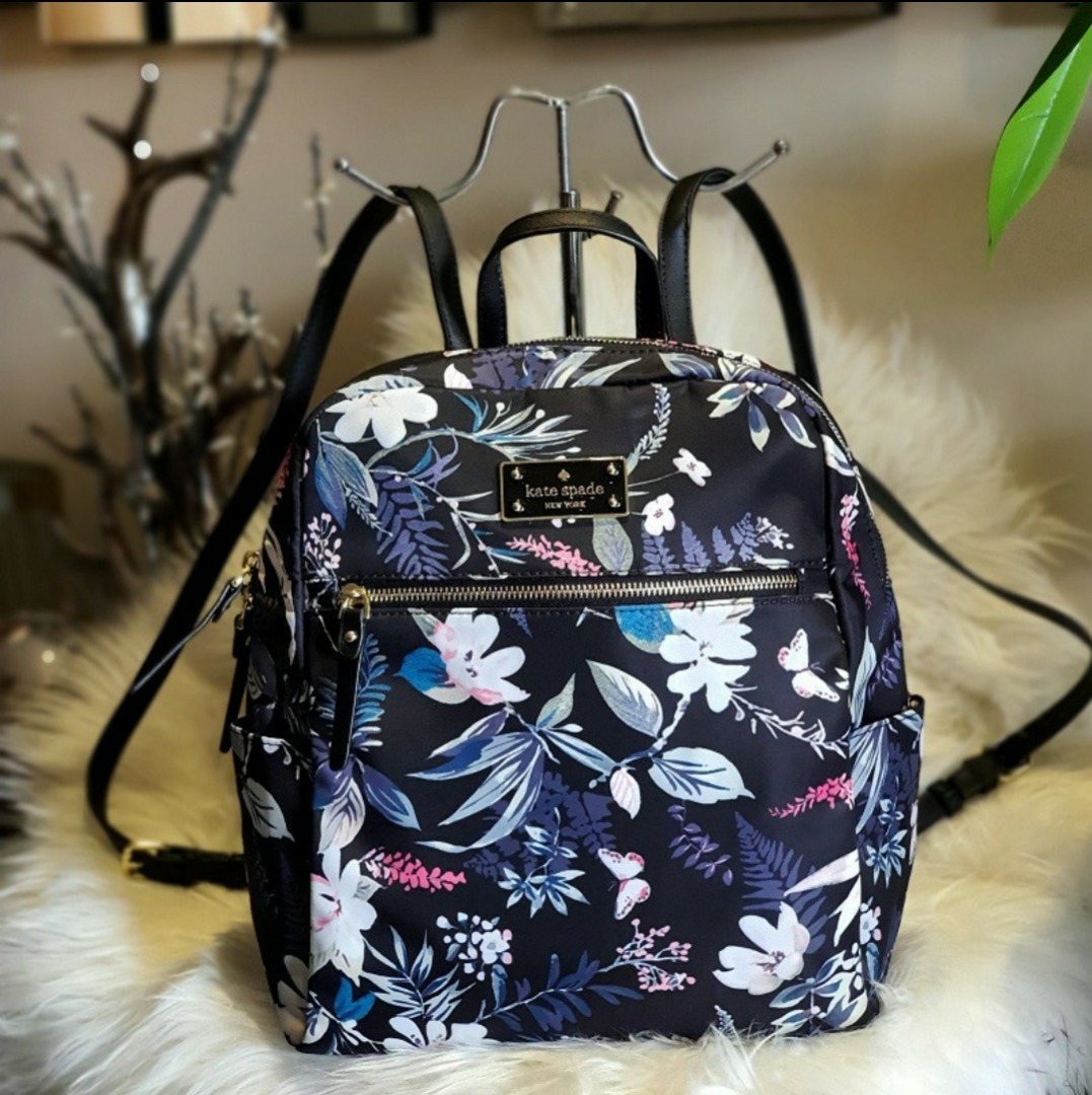 Kate spade backpack with flowers 2025