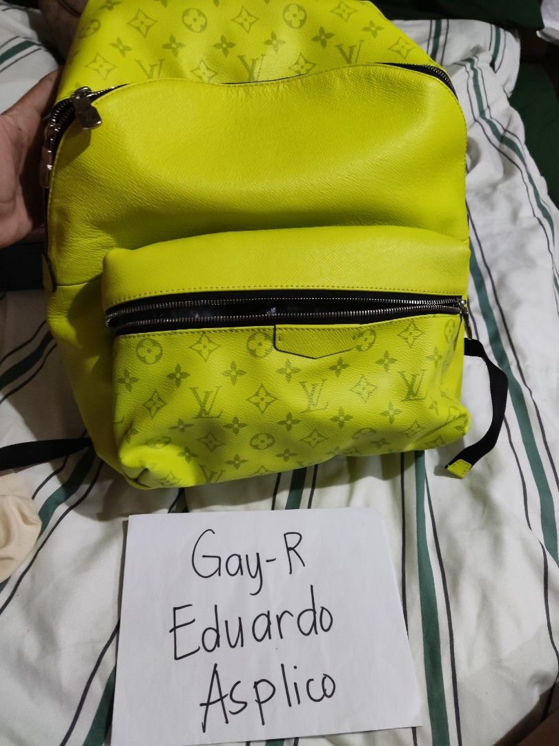 Louis Vuitton Discovery Backpack PM Green Lime Monogram Taigarama Leather