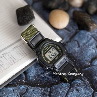 Montres Company 香港註冊公司(32年老店) 卡西歐 CASIO 防水 運動型 布質錶帶 尼龍帶 W219 W219H W219HB W-219 W-219H W-219HB W-219HB-3 W-219HB-3A W-219HB-3AV 軍綠黑色 兩款色有現貨64218267834754110