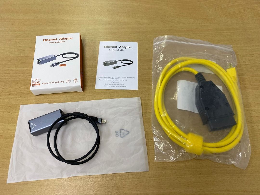 OBD II Enet Cable & RJ45 LAN Ethernet to Apple Lightning Adapter ...