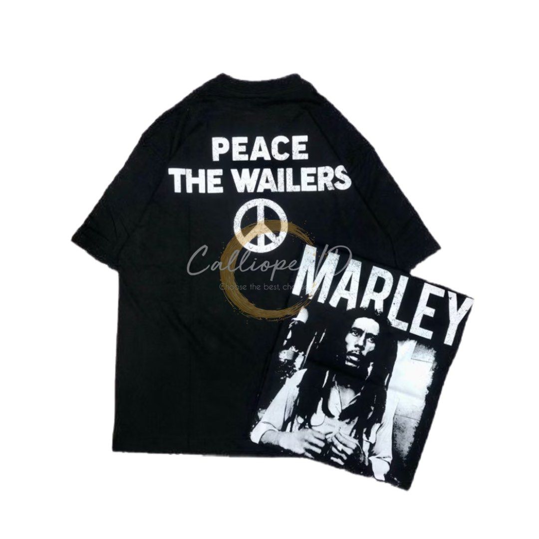 Pull n Bear Merch Shirt Kaos Band Bob Marley (Unisex), Fesyen