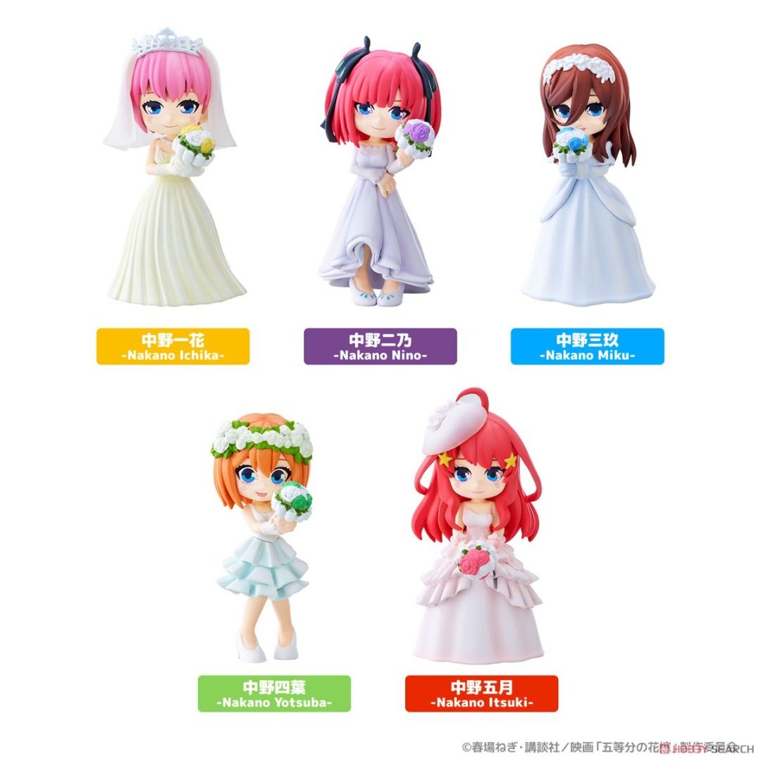 PalVerse The Quintessential Quintuplets (Category: Figurines & Statues) located in Valenzuela. Submitted by littlechopletsph (Listing ID 1336254090, Image 3). Description: P700 EACH: Ichika Nakano Nino Nakano Miku Nakano Yotsuba Nakano Itsuki Nakano Size estimate: 9cm MOP: Gcash/BPI MOD: GGX/J&T/SDD.
