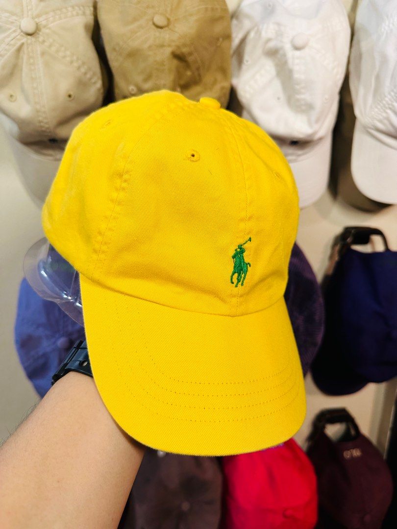 Polo Ralph Lauren Leatherstrap Cap Dadhat Yellow Men s Fashion Watches Accessories Caps Hats on Carousell