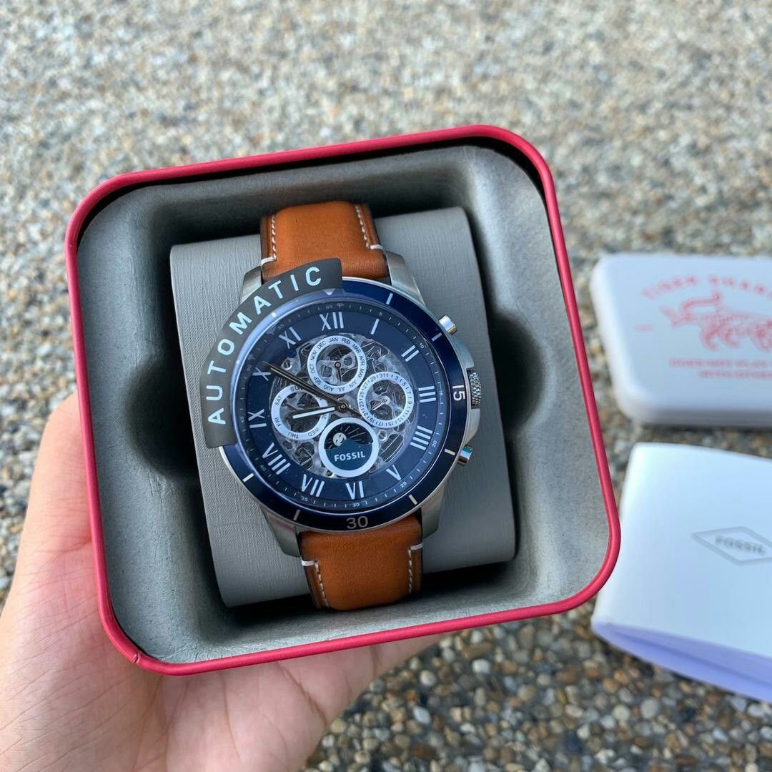 Preorder Fossil Original Grant Sport Automatic Brown Leather Watch ME3140 Men s Fashion Watches Accessories Watches on Carousell