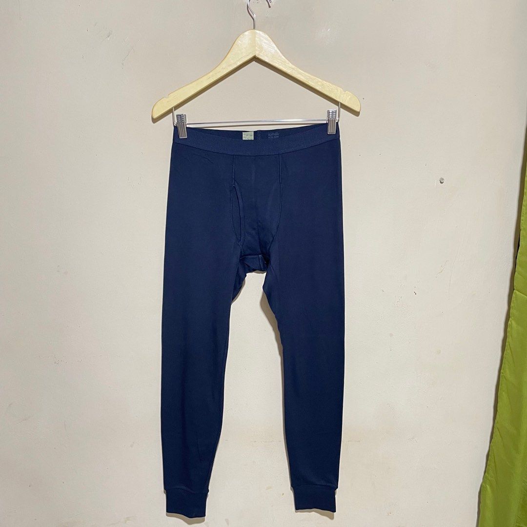 Uniqlo Ultra Warm Men M Long John Thermal Legging Pants Navy Uniqlo Men Celana Panjang Legging Longjohn Thermal Pria Uniqlo Fesyen Pria Pakaian Bawahan di Carousell