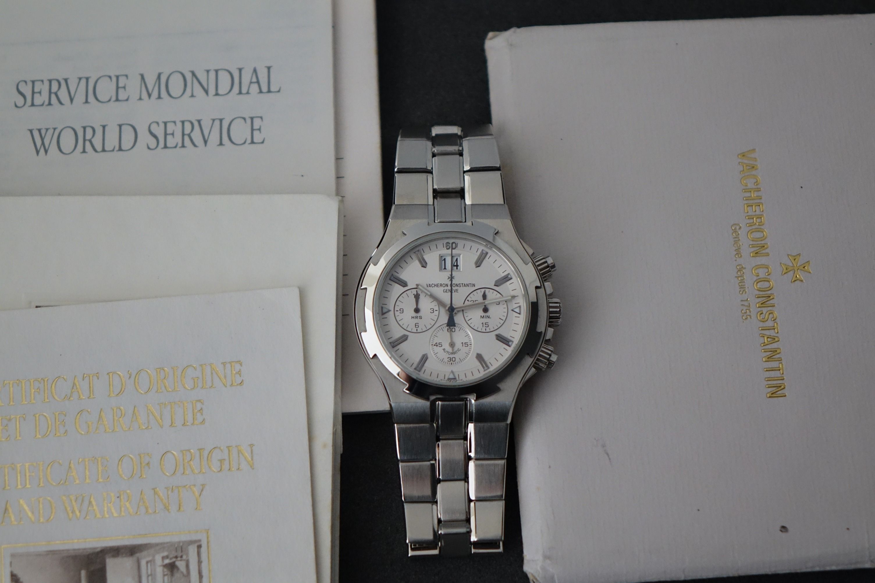 Vacehron Constantin Gen Chrono 49140 white dial W/Papers, Luxury