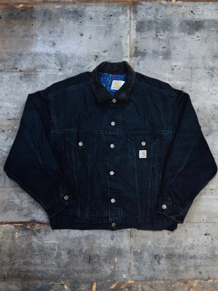 Vintage carhartt denim jacket on sale