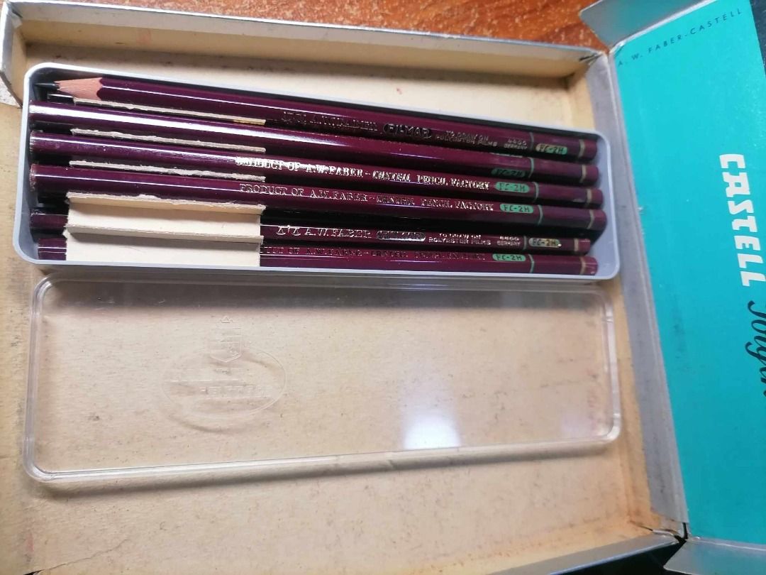 Vintage AW Faber Castell Filmar 4400 FC 2H Pencils Lot (Category: Stationery & School Supplies) located in Manila. Submitted by jerichosolis0000 (Listing ID 1336237051, Image 3). Description: Original Case includes only 10PCS W/ 1 sharpened Price is negotiable PM for more details.