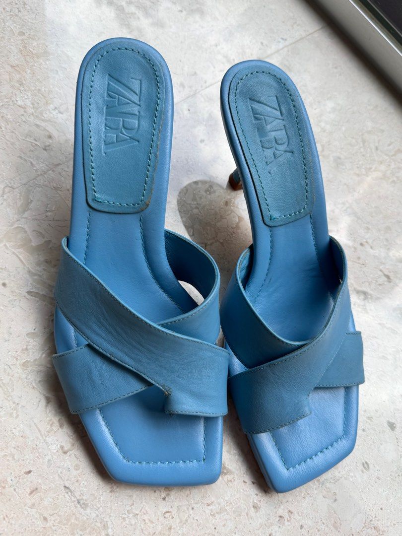 Zara blue mules hot sale