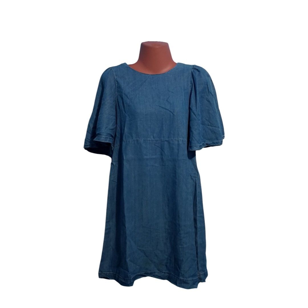zara woman premium denim collection dress Zara - Trf Short Denim Dress - Dark Indigo - Xl