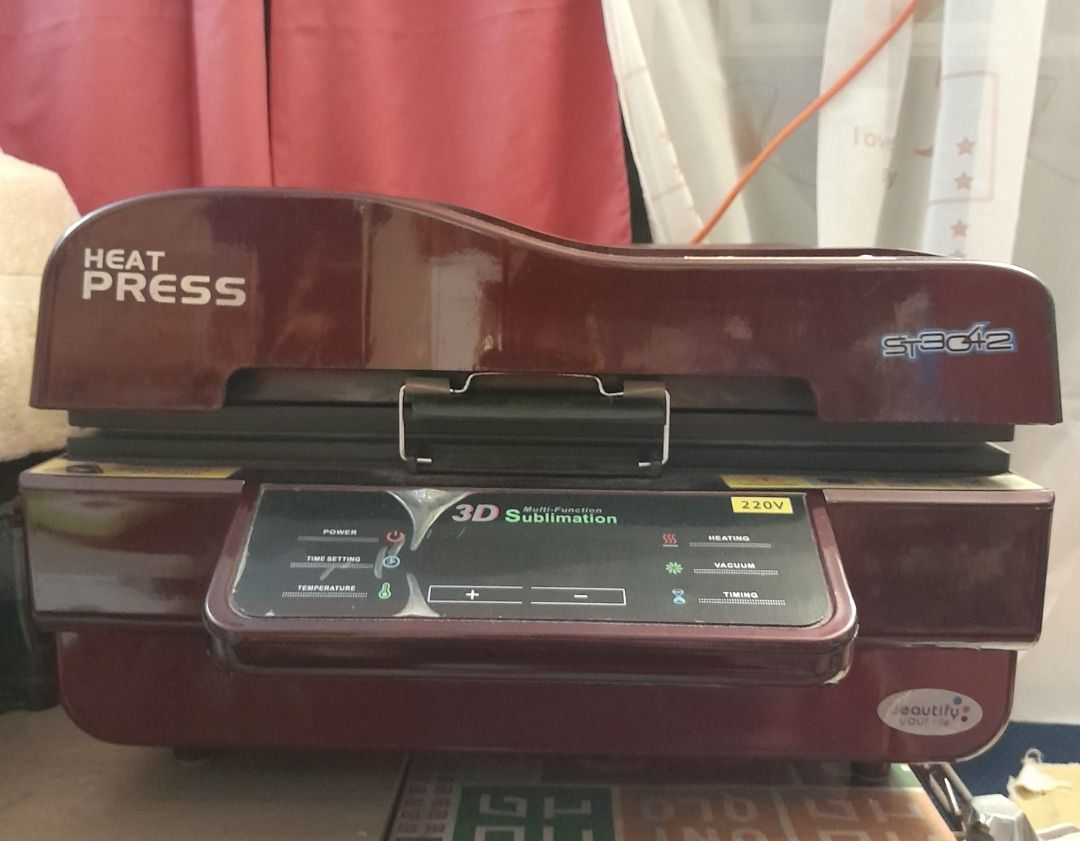 3D Sublimation Vacuum Heat Press Machine (Category: Craft Supplies & Tools) located in Paranaque City. Submitted by terrencemajesticphoenixrk (Listing ID 1336379018, Image 3). Description: 3D Sublimation Vacuum Heat Press Machine Condition is Used Like New 100% perfect working condition Transfer image or design to your sublimated mugs phone case plates photo rocks tiles keychain glass plaques and more with accessories included Cup printing molds 