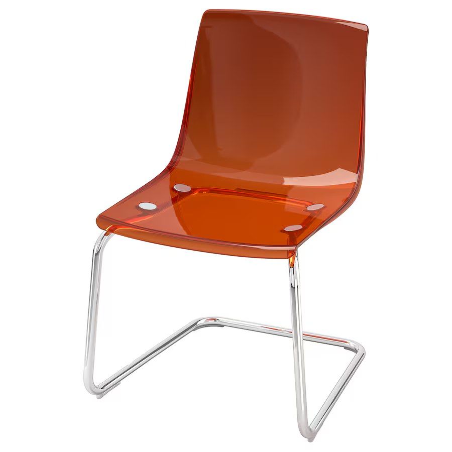 4 x Ikea TOBIAS Ghost Chair Orange Transparent