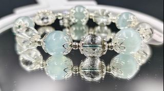 天然海藍寶水晶純銀手串64242862728065110