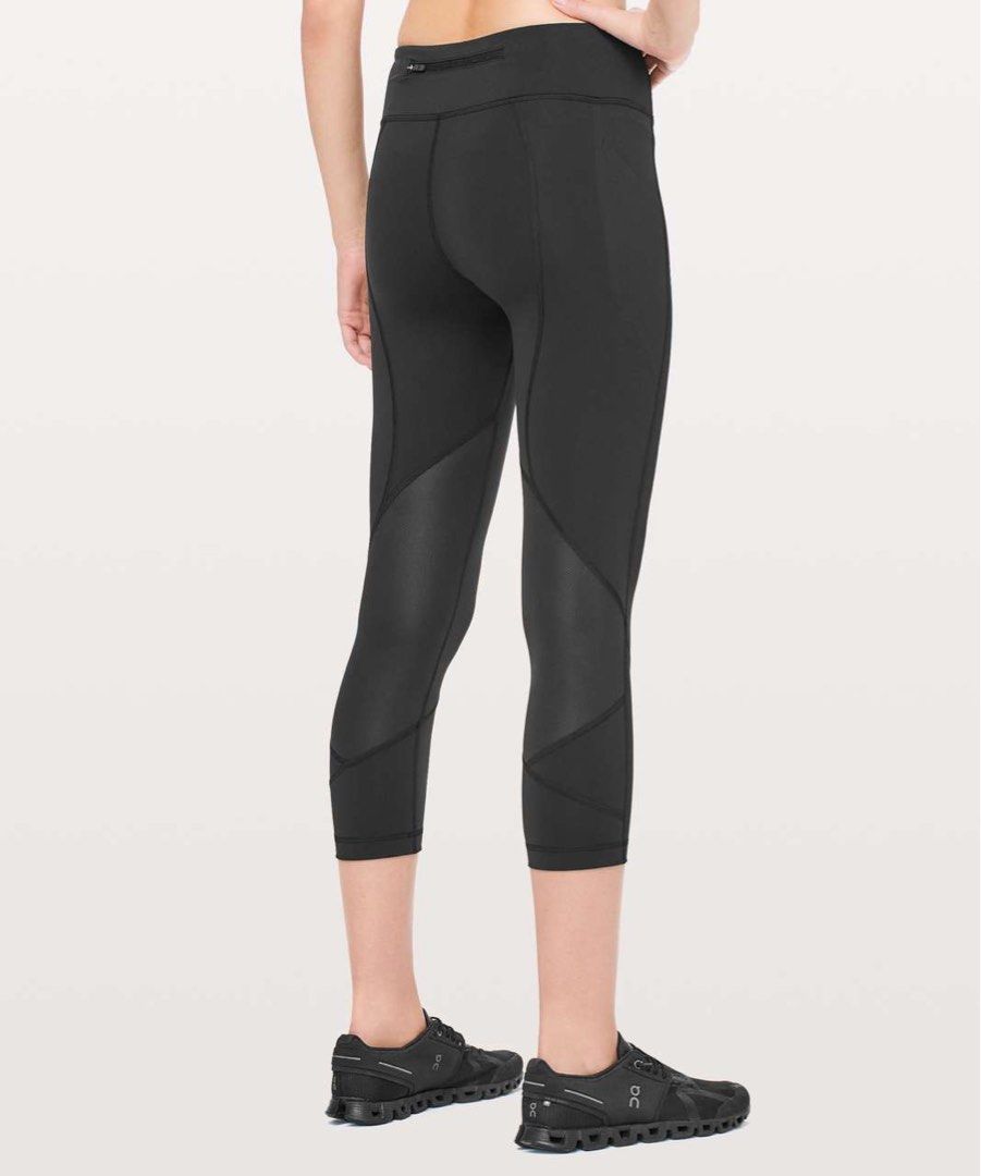 Lululemon black cropped leggings Women s Fashion Activewear on Carousell