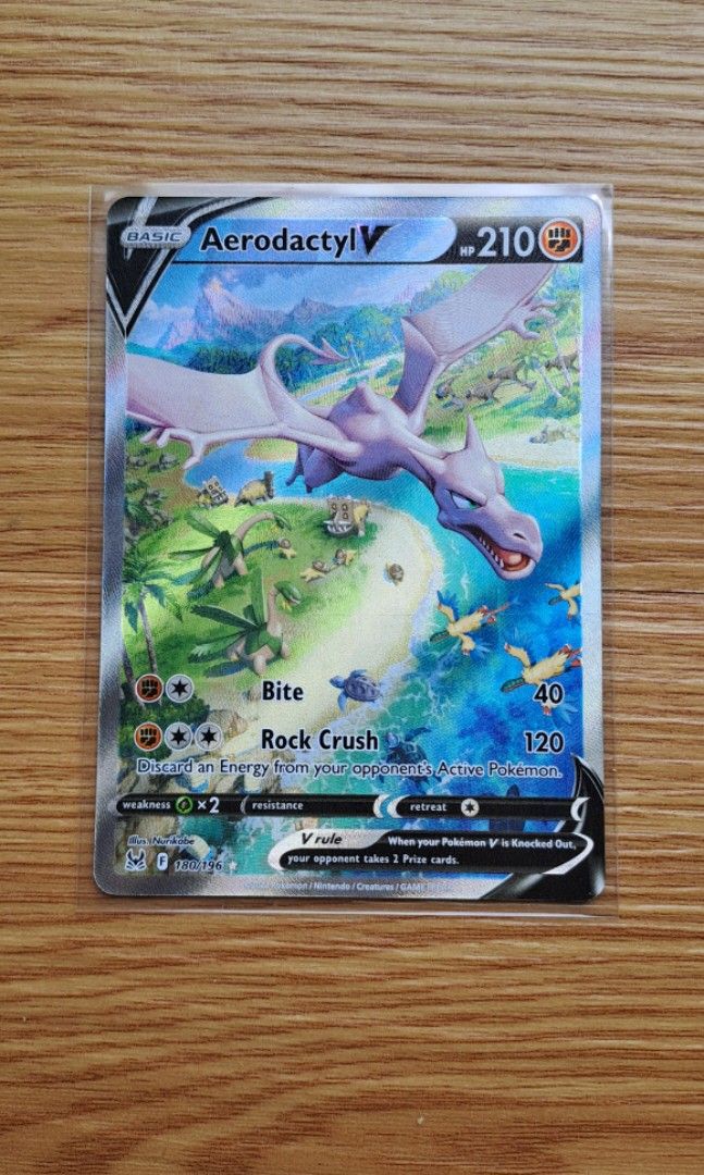 aerodactyl v pokemon card value Pokemon TCG - Aerodactyl V Lost Origin Full Art Holo Card 092/196 main image 0